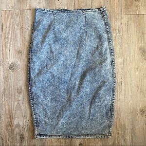 Acid Wash Denim Pencil Skirt Size 7